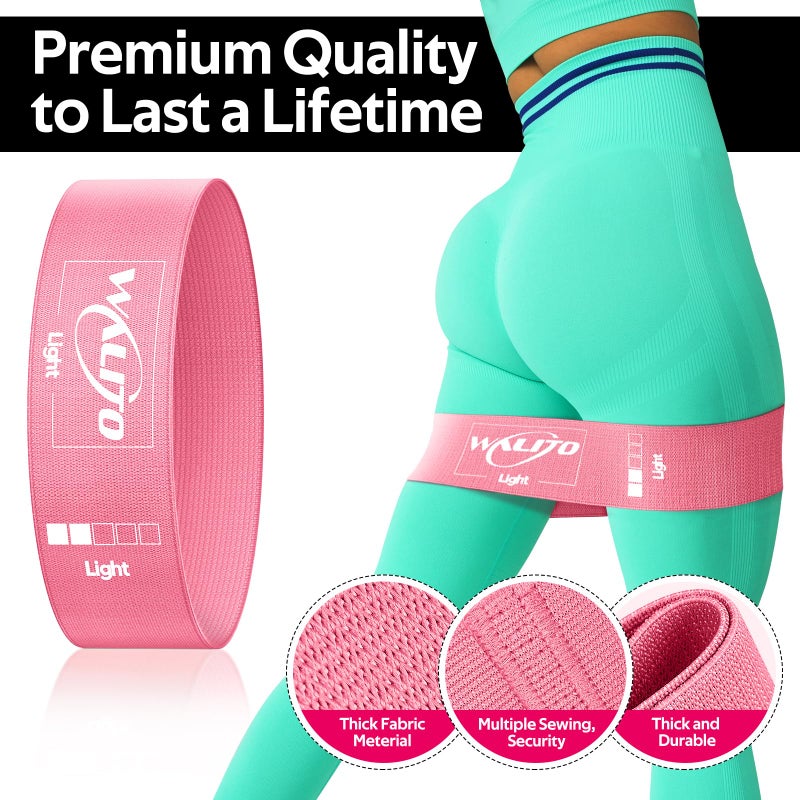 WALITO Fabric Resistance Bands for Working Out - Exercise Bands for Women and Men - Booty Bands for Legs - Thigh Bands for Workout - Fitness Bands for Yoga  Pilates  Physical Therapy and Home - Image 3
